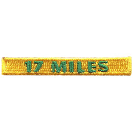 The words 17 Miles are in green on a yellow background.