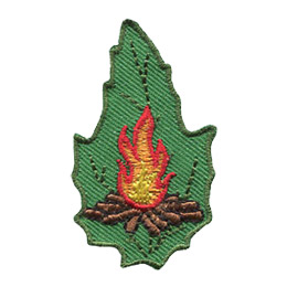 A campfire on a green leaf.