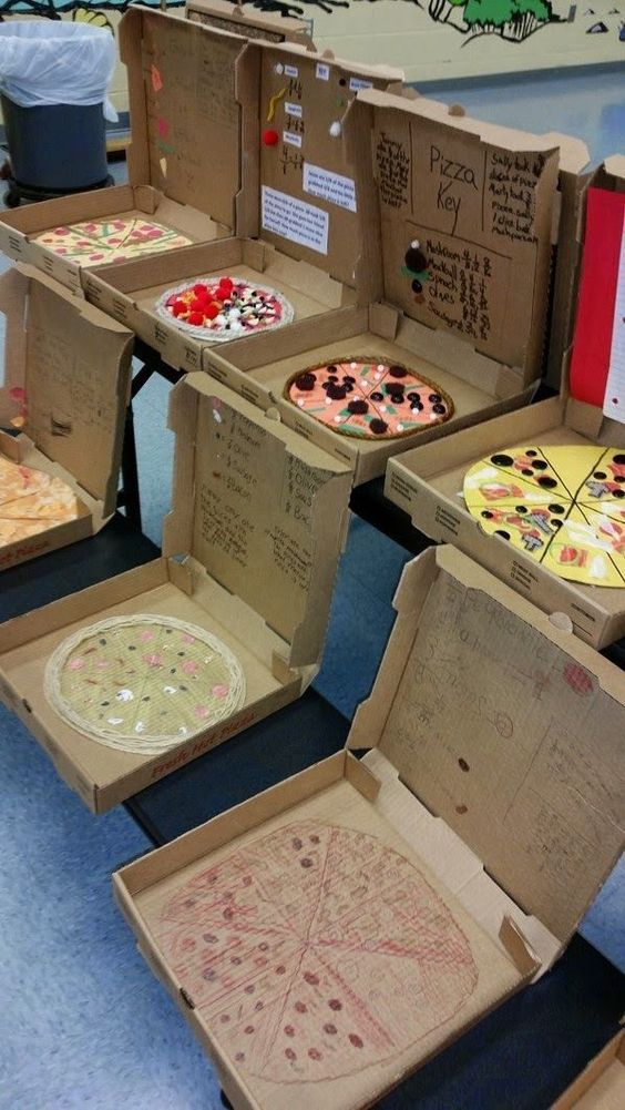 A pizza party with some DIY pizzas out of craft supplies.