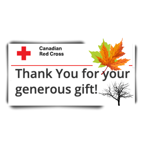 The words Thank You for your generous gift are underneath the Canadian Red Cross logo.