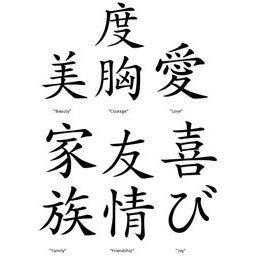 2399 EMP014 japanese art calligraphy symbols featu