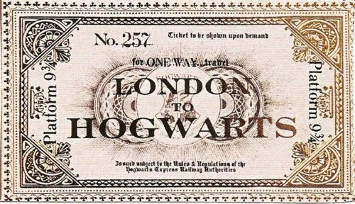 A Hogwarts Platform Ticket.