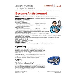 Instant Meeting instructions for pretending to Become An Astronaut.