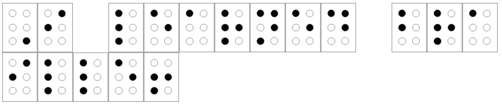 The sentence I learned braille in Braille.