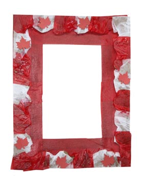 A DIY Canada themed picture frame.