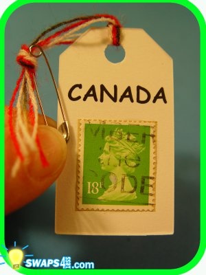 A DIY  craft with a Canadian Postage stamp.