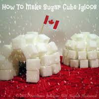 An igloo made out of sugar cubes.