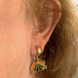 charm pendant on an earring