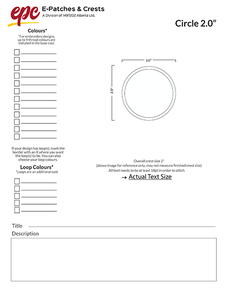 A 2-inch circle patch template.