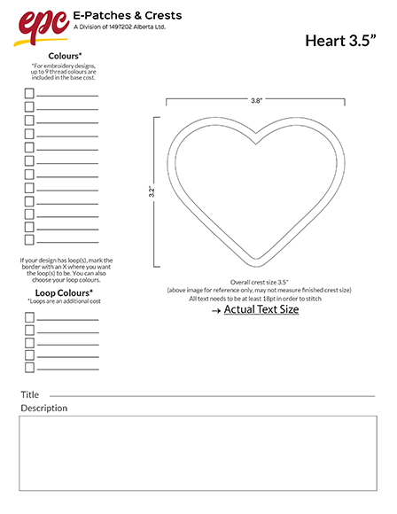 A 3.5-inch heart patch template.