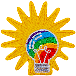 A rainbow lightbulb.
