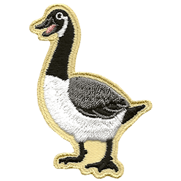 A Canadian Goose with a yellow outline.