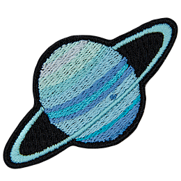 The planet Uranus as a badge.