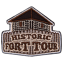 The words Historic Fort Tour on a wooden fort.