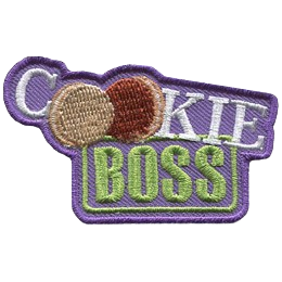 The words Cookie Boss with two cookies as the Os.
