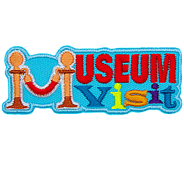 The words Museum Visit, with the M as two guard rails. 