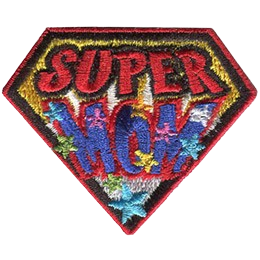 The words Super Mom are in a diamond shape.