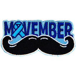 The word Movember above a curled moustache.