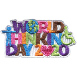 The words World Thinking Day 2020 in multicoloured font.