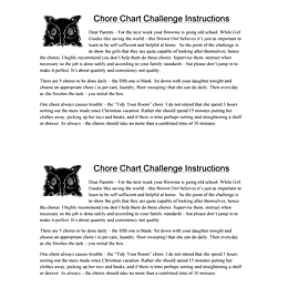 Chore Chart Challenge Instructions.