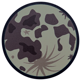A sticker of the moon.
