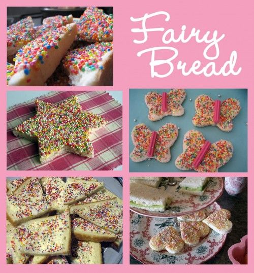 A collage of Fairy Bread examples.