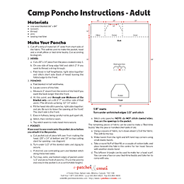 DIY Camp Poncho Instructions.