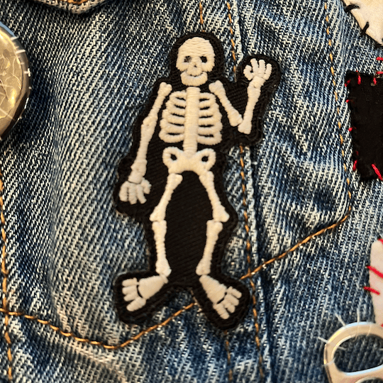 glow in the dark skeleton patch