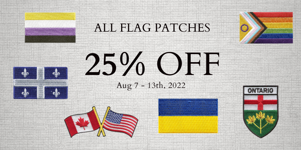 all flag patches 25% surrounded by several flag